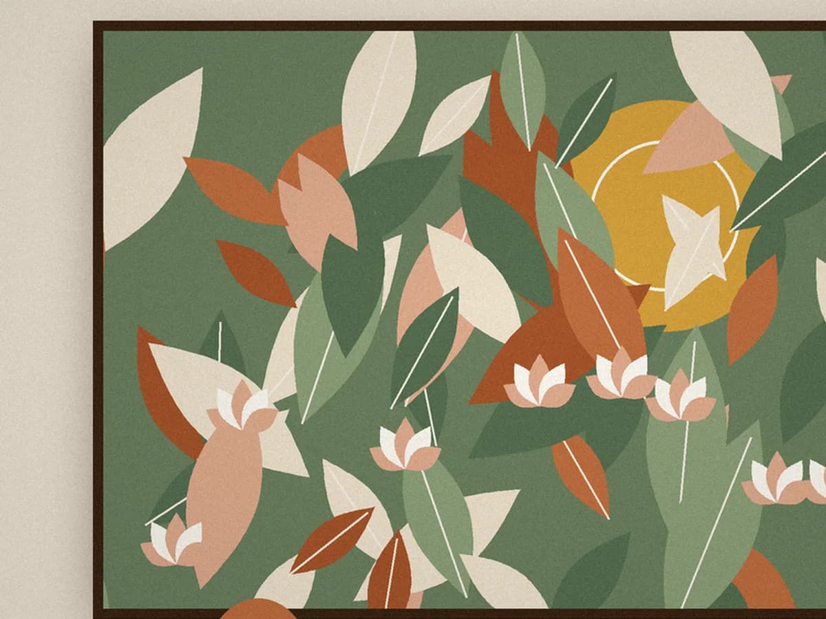 Detail of the botanical canvas